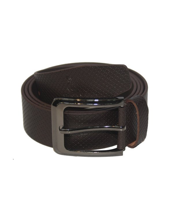 Genuine NDM Leather Brown Belt Steel Pin Buckle 